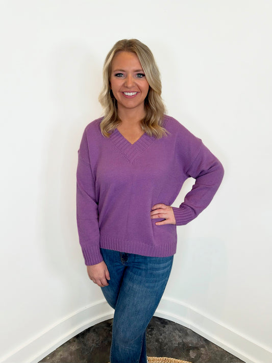 Amelia Knit V-Neck Pullover