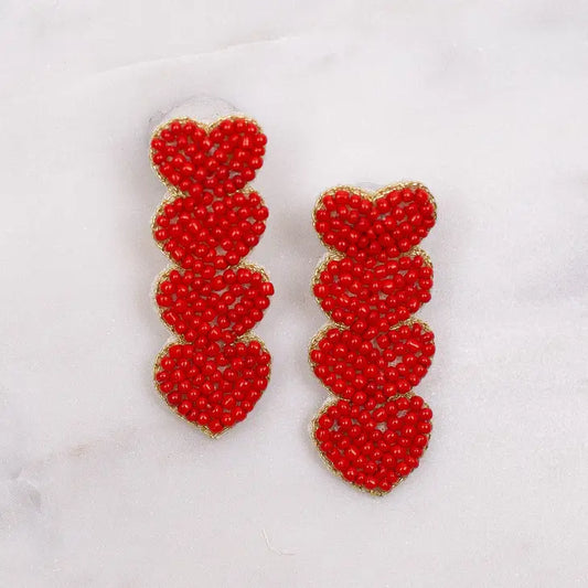 Hearts Beaded Earrings