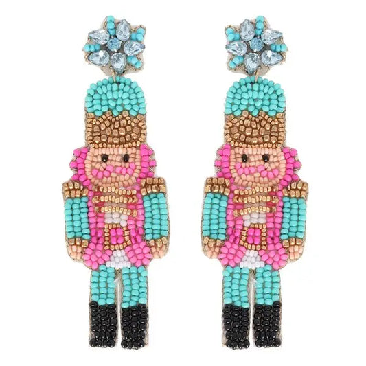 Nutcracker Seed Bead Drop Earrings