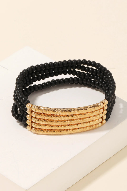 Stacked Bars and Beads Bracelet