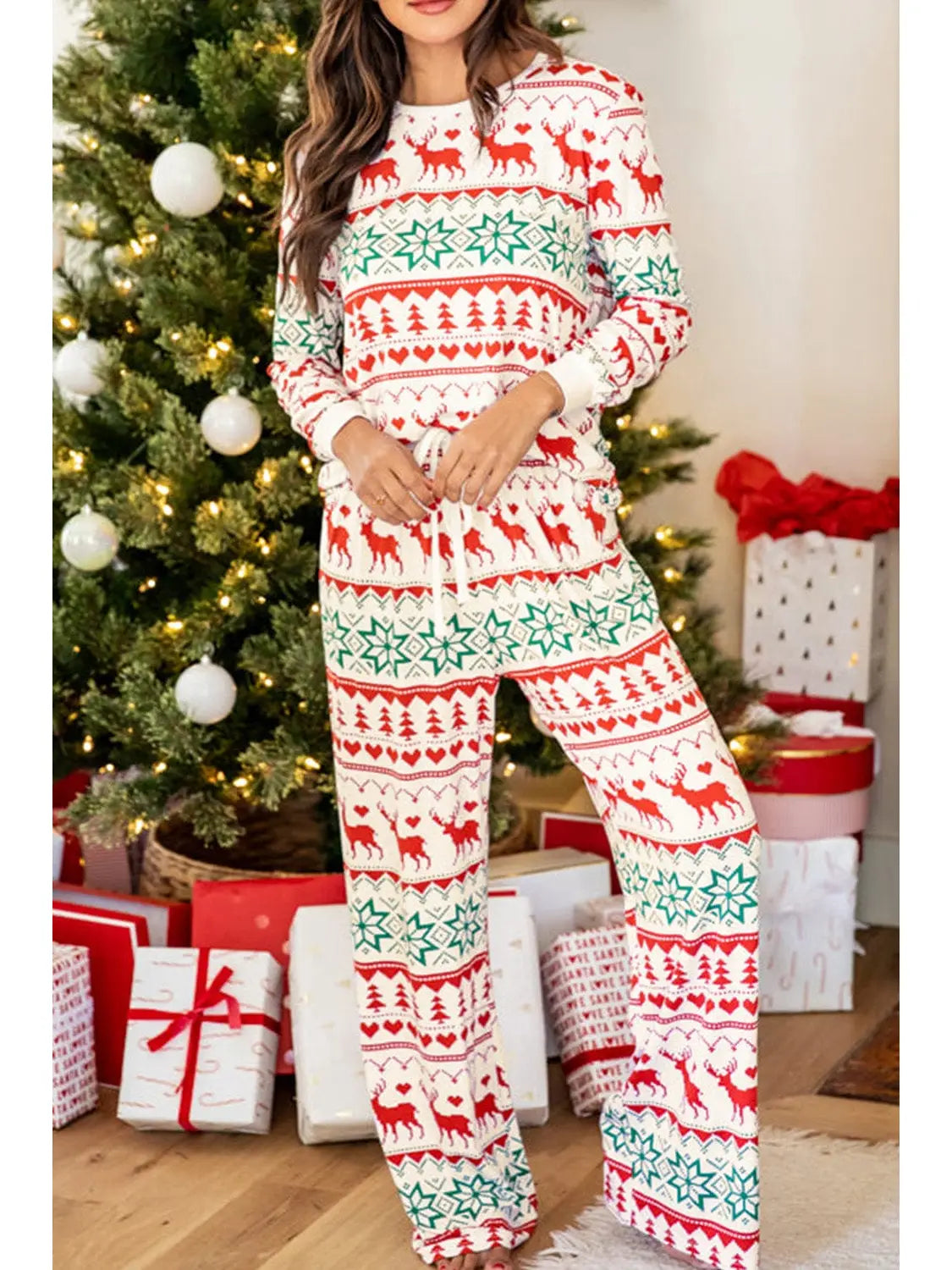 White Nordic Christmas Pajama Set