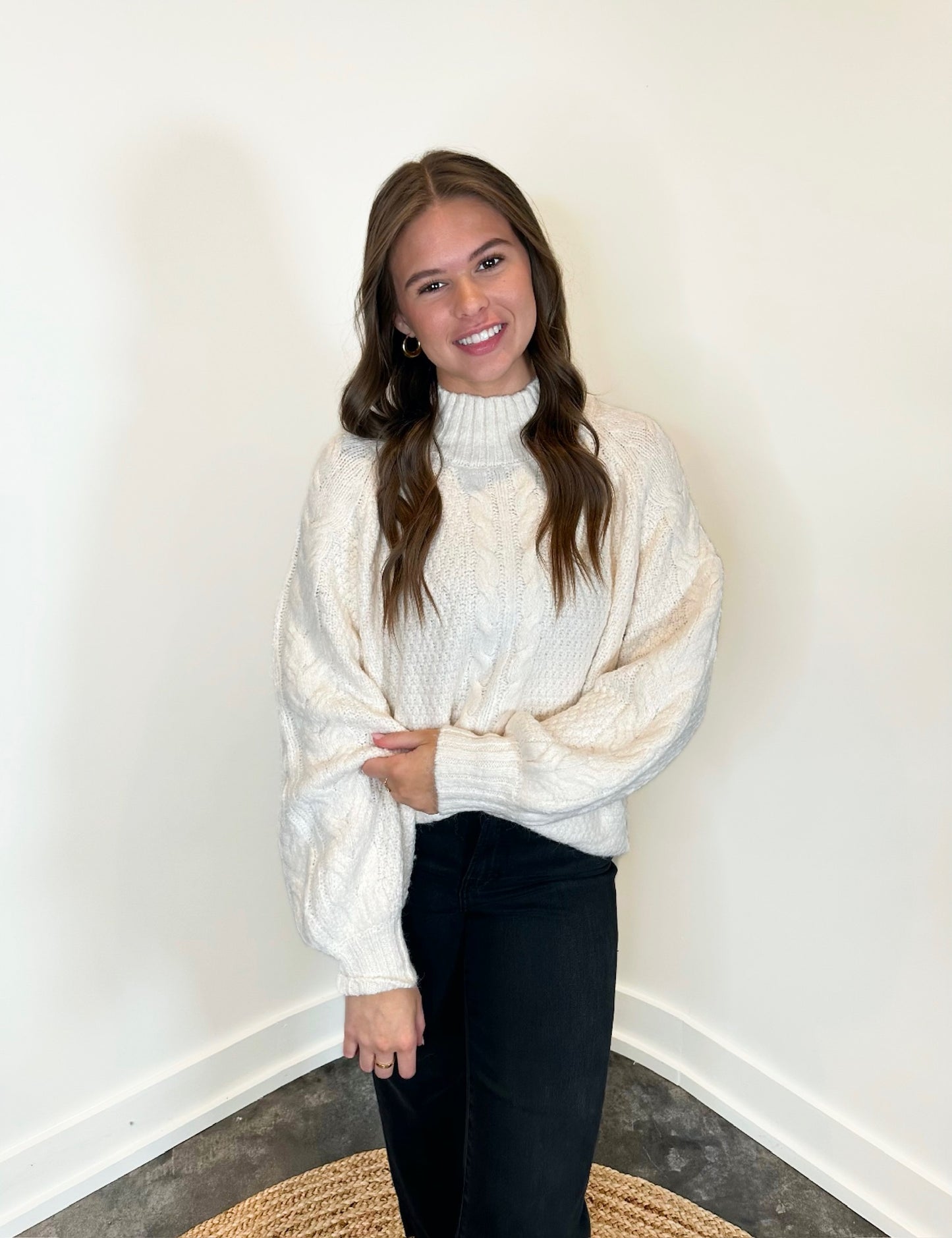 Alestara Cable Knit Highneck Sweater