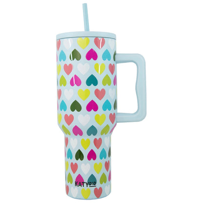 Multicolored Hearts Mint Tumbler