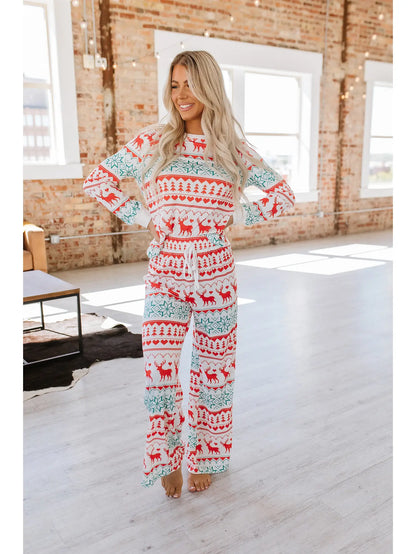 White Nordic Christmas Pajama Set