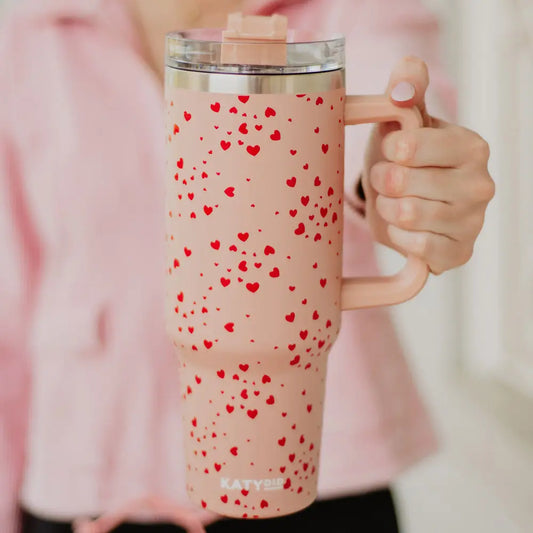 Mini Red Hearts Design Tumbler Cup