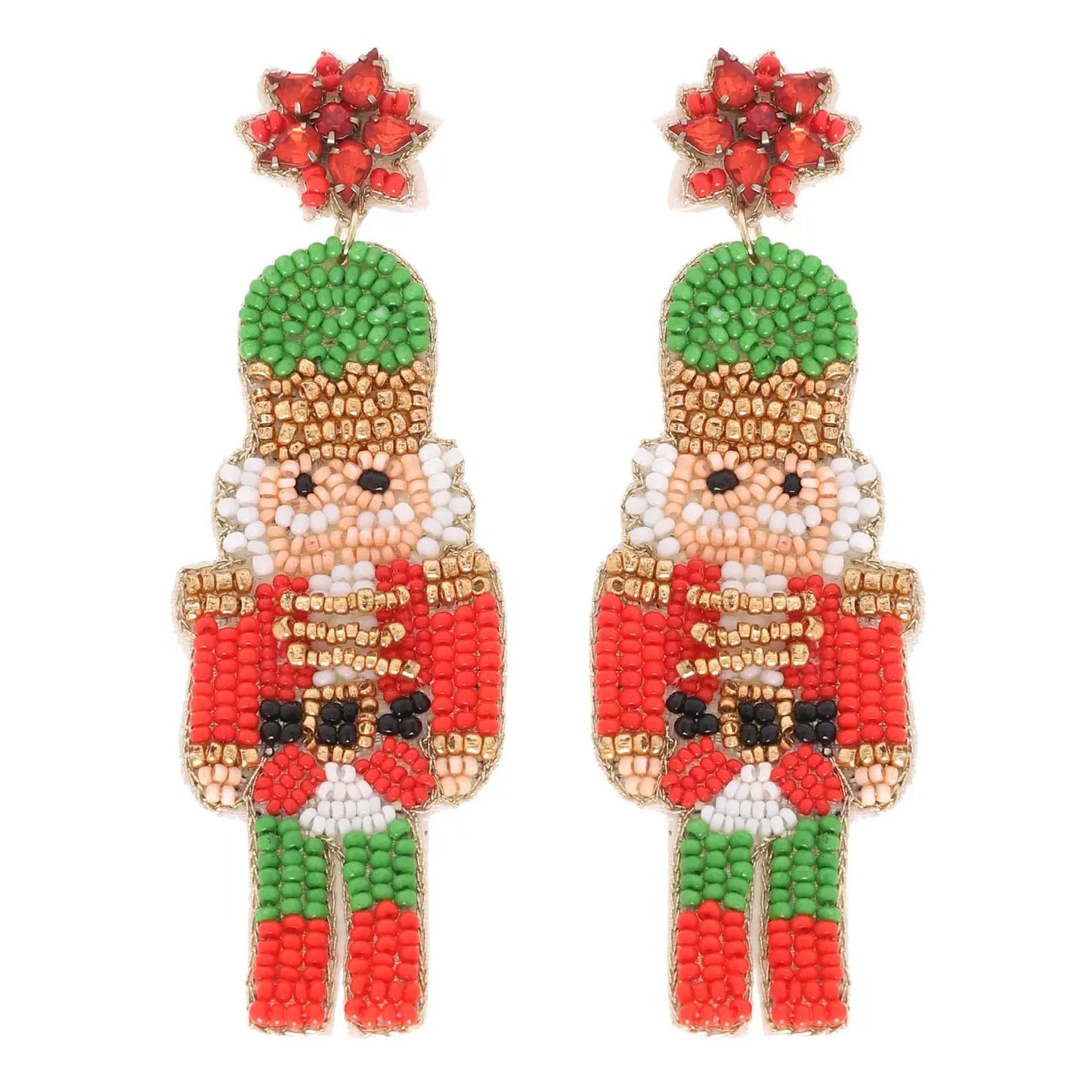 Nutcracker Seed Bead Drop Earrings