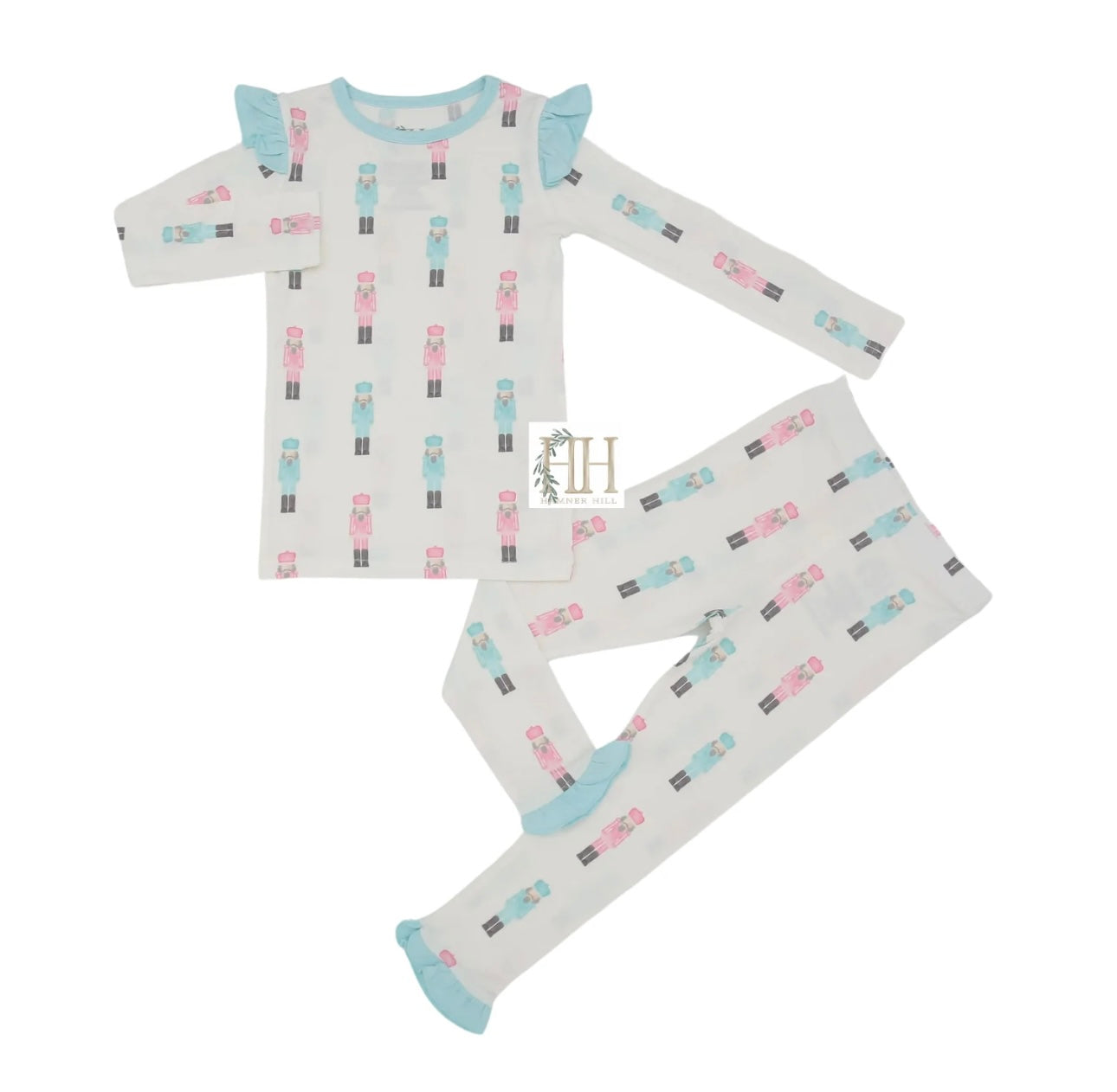 Pink & Teal Ruffle Loungewear Set