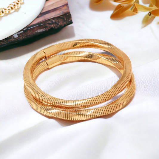 Metallic Square Coil Bracelet