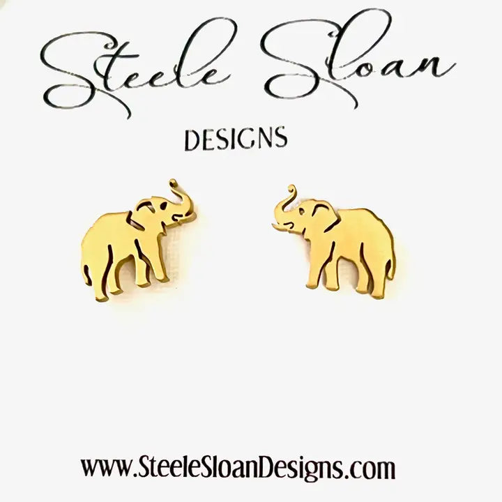 Classic Elephant Stud Earrings