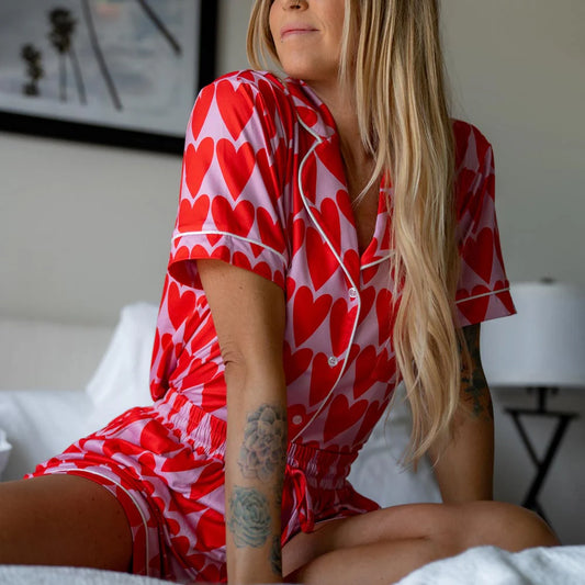 Pink & Red Hearts Loungewear Set